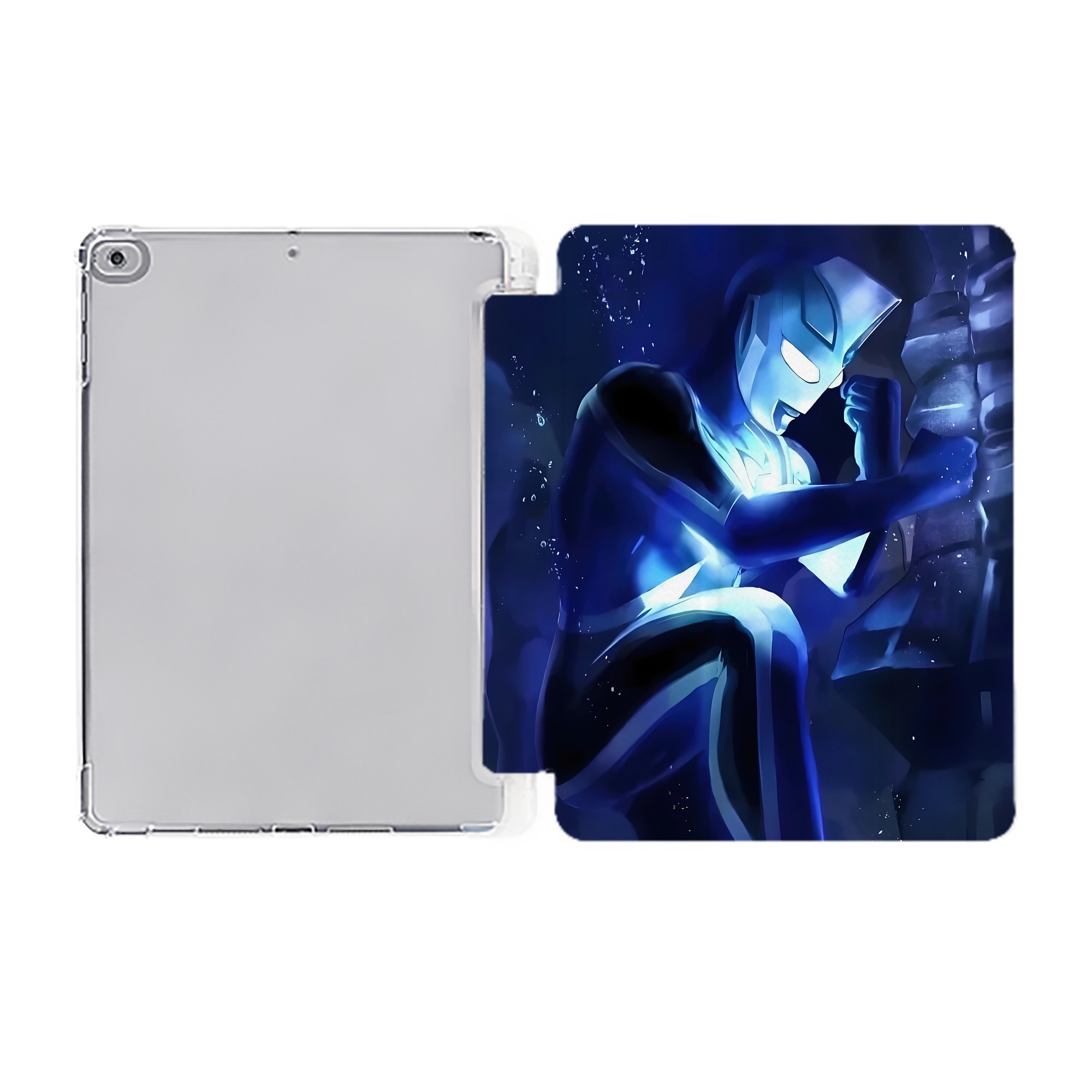 （画像用） ウルトラマン Ultraman IPad ケース ペン収納付き 三つ折りスタンド PUレザー×シリコン 対応機種9.5/10.5/10.9インチ